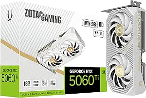 ZOTAC Gaming GeForce RTX 5060 Ti 16GB Twin Edge OC White Edition DLSS 4 Graphics Card